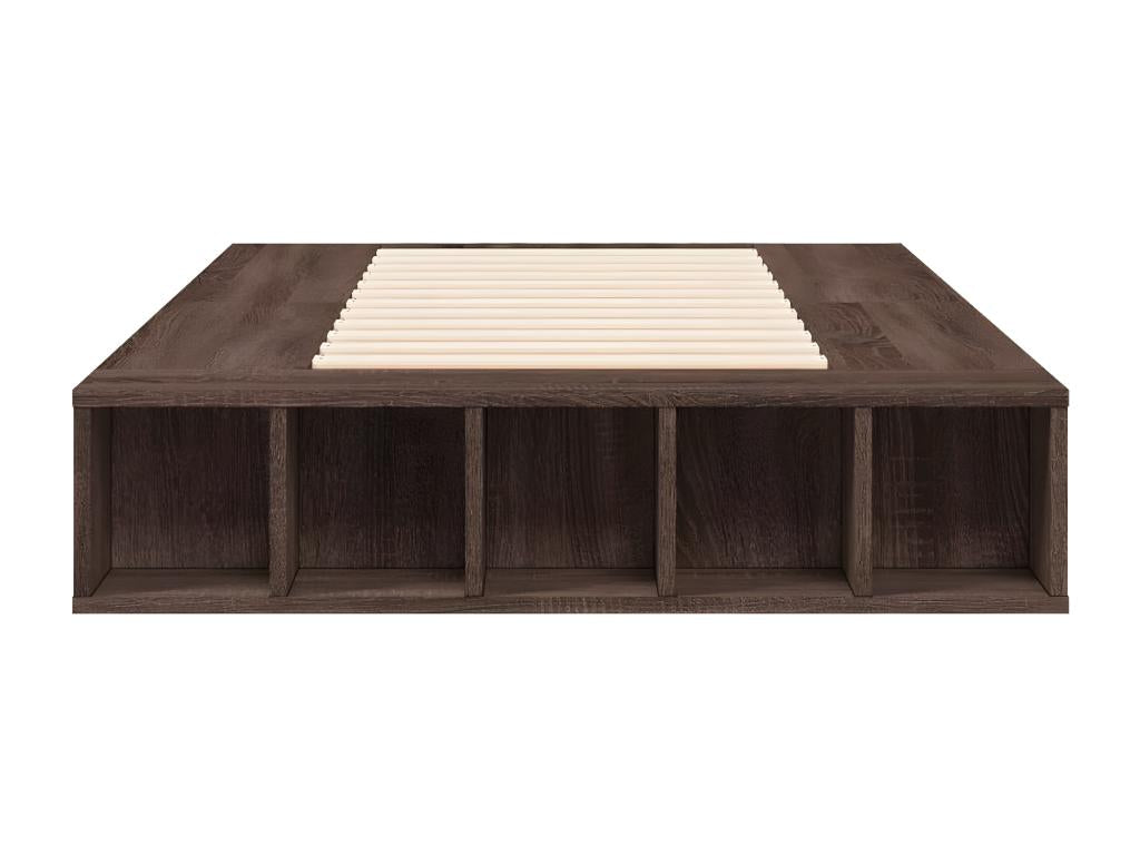 Brown oak bed frame 90x190 engineered wood 95196XTMO