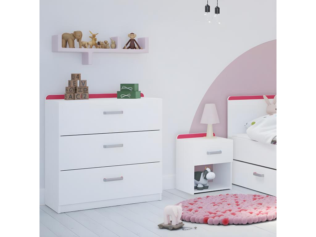 Artanzy 3-drawer chest, pink or blue, 55072UHDX