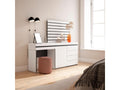 Dressing table 177x35x145 cm with drawer, chest of drawers, sideboard, white wooden wall panels 32079LPGO
