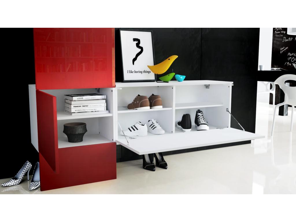 Matte white locker with Delimoa-anthracite panel, WxHxD 156x193x35 cm, 99596NTAG