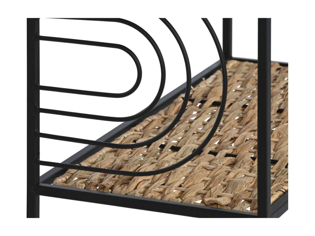 Natural wood and black metal shelving unit - 50 cm long x 25 cm deep x 88 cm high 57059OJGV