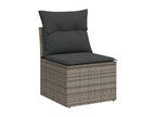 6-piece garden furniture set with grey resin wicker cushions 11522ZIMH