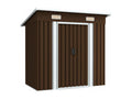 Brown garden storage shed, 194x121x181 cm, steel, 40083LKLK