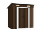 Brown garden storage shed, 194x121x181 cm, steel, 40083LKLK