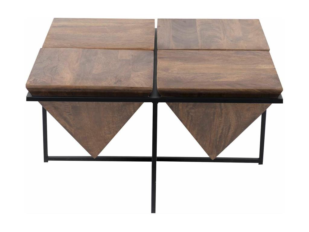 Pyramid coffee table in wood and metal - Artanzy 46191MDQS