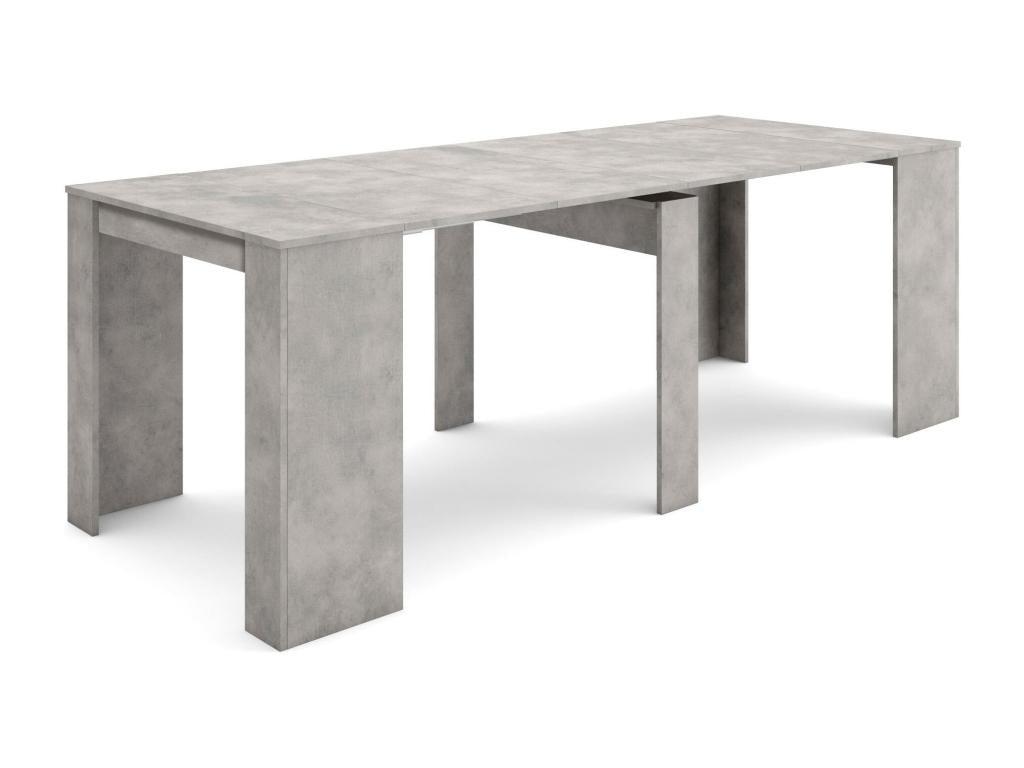 Extendable console table 220cm, seats 10, cement dining table 55545SKGP