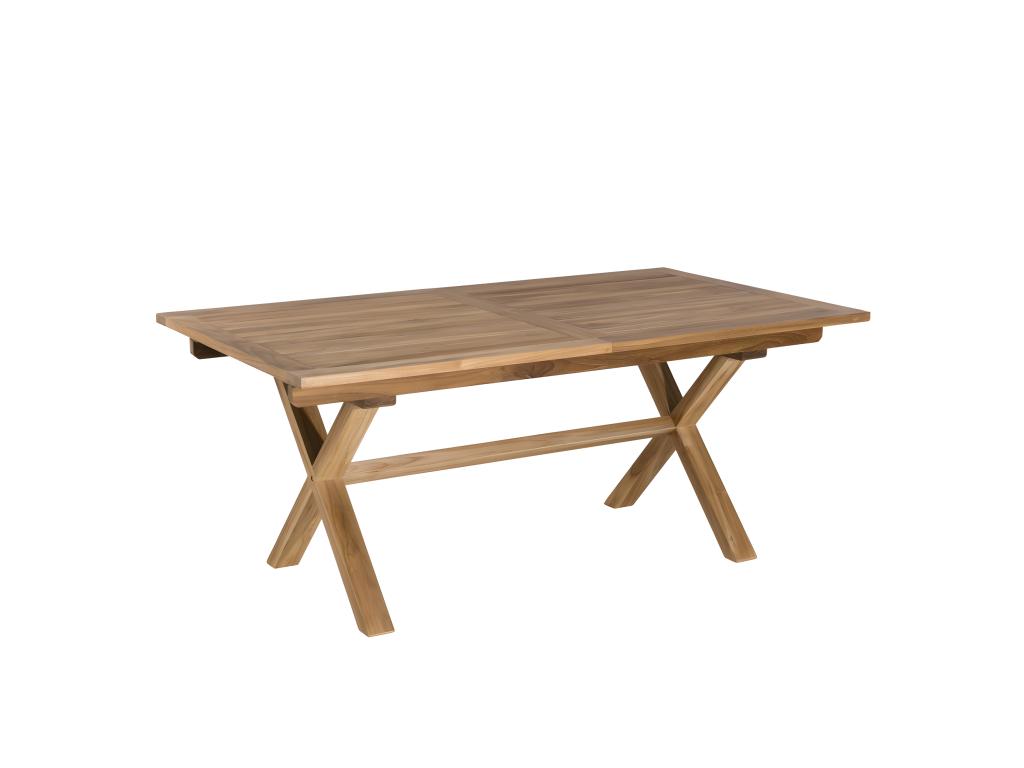 Delimoa - Garden table for 8/10 people - rectangular with cross legs, extendable 180/240x100 cm in teak wood 75067VKYI