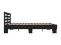 Black bed frame 180x200 cm engineered wood and metal 71832LYIF