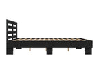 Black bed frame 180x200 cm engineered wood and metal 71832LYIF