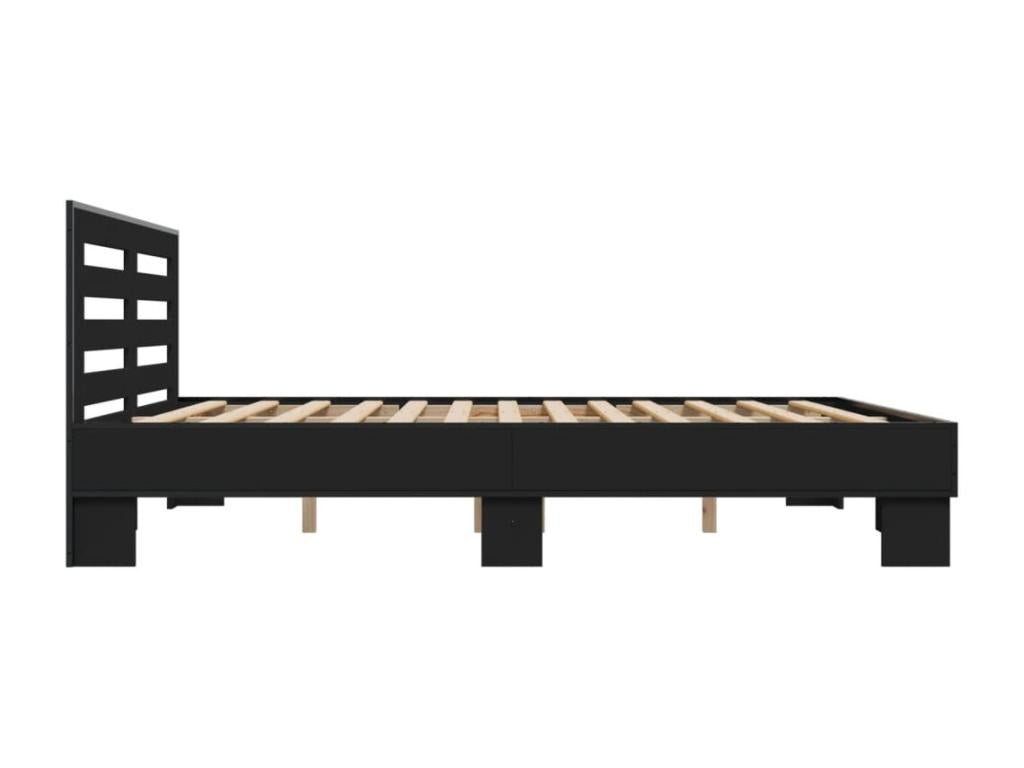 Black bed frame 180x200 cm engineered wood and metal 71832LYIF