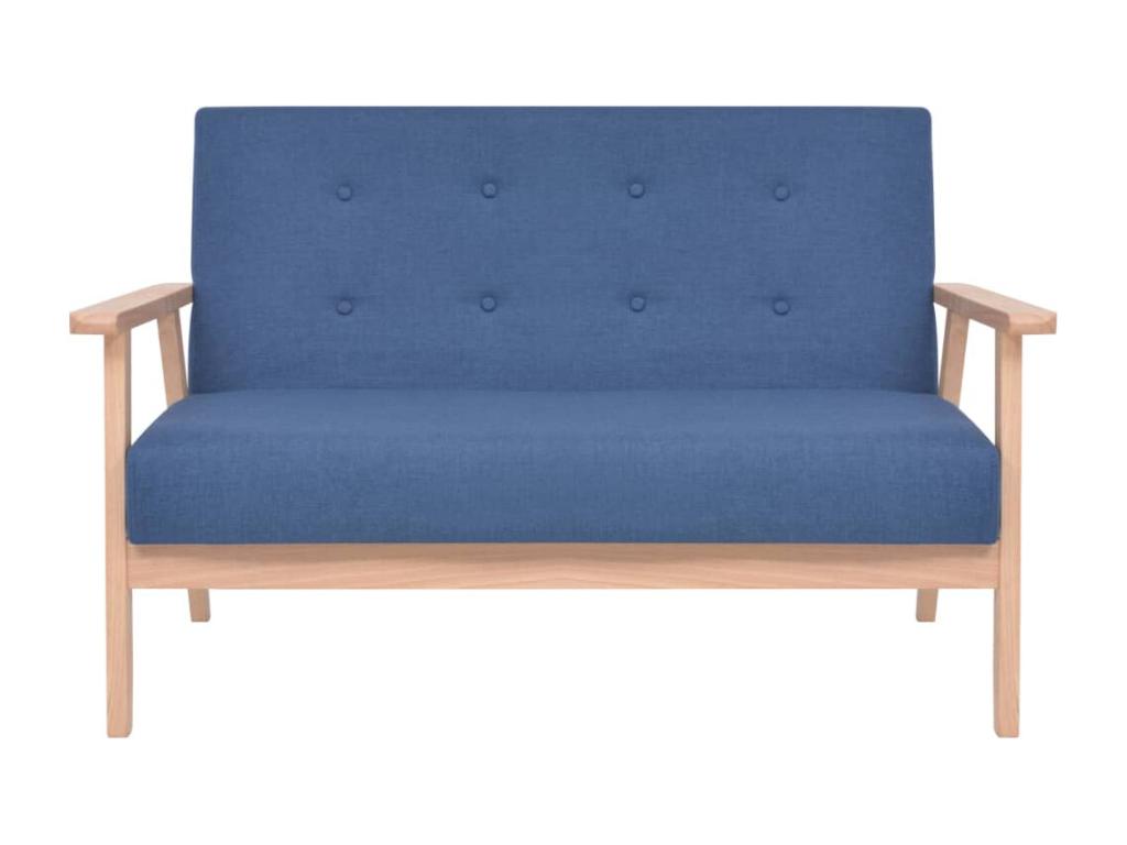 3-piece sofa set, blue fabric, 40697KSMN