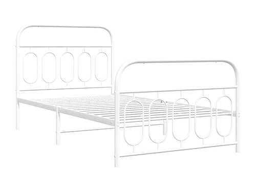 Metal bed frame with white headboard/footboard 100x190cm 22868KQHI