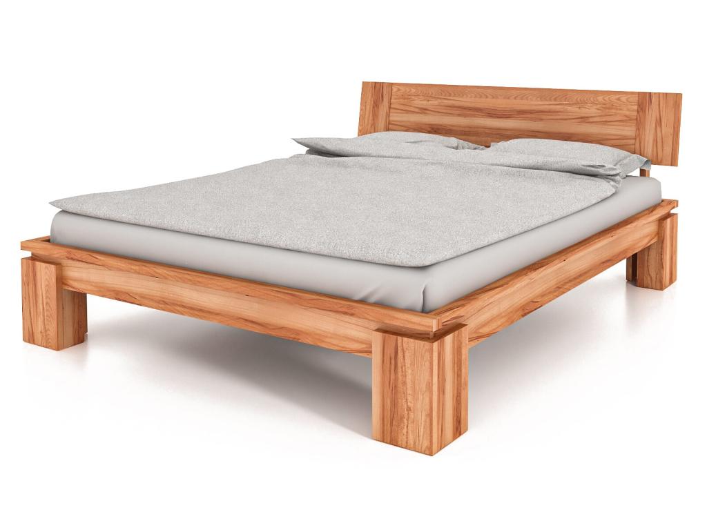 Delimoa - Bed frame with wooden headboard 120x200 in natural oiled beech heartwood 03282JCGR