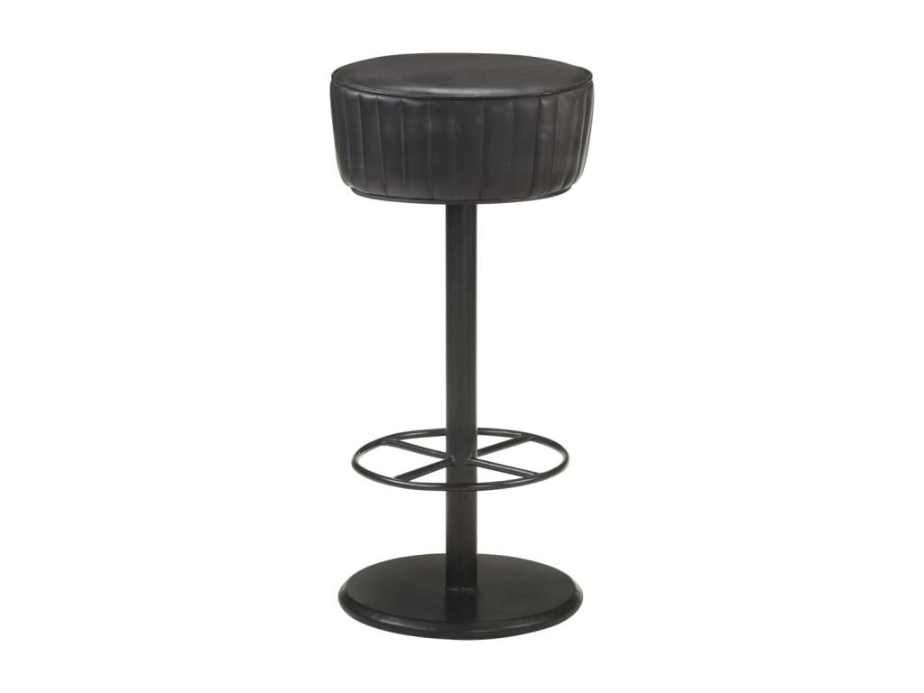 Black Genuine Leather Bar Stool 89028PBML
