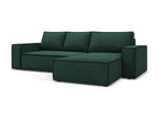 3-seater right-hand corner sofa bed in textured fabric - bottle green - Artanzy 53700WODC