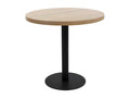 Artanzy round bar table in light wood with black metal legs, 80cm diameter, 41745FQYL