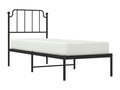 Metal bed frame without mattress, with black headboard, 80x200 cm, 59949SZPL