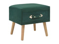2-Piece Bedside Tables, Green, 40x35x40 cm, Velvet, 86103NYHB