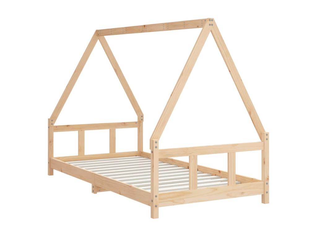 Children's bed frame 90x190 Solid pine wood 07802IDUV