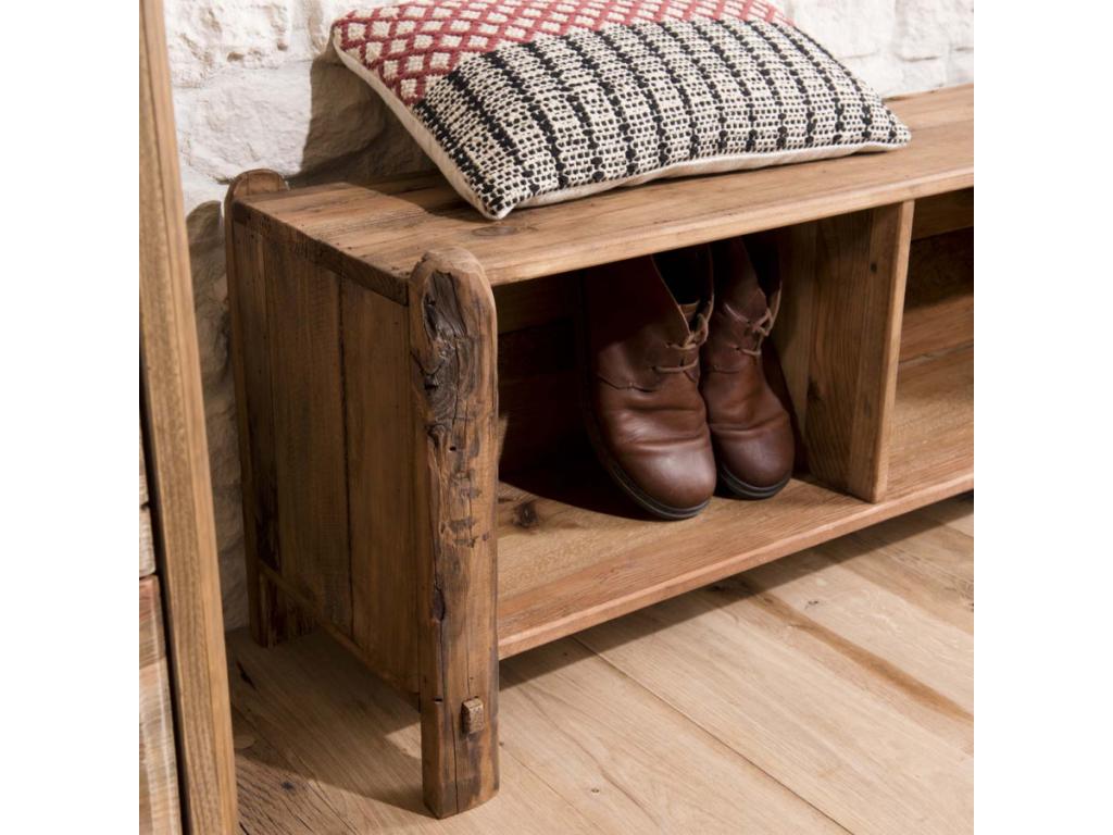 Delimoa - 2-niche shelf / Shoe storage, brown, recycled pine wood 18262YQKC