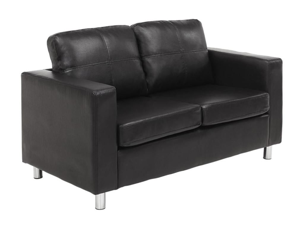Delimoa 2-seater faux leather sofa - Black 63447HRWD