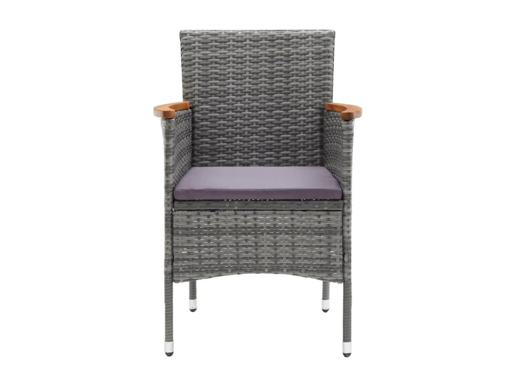 9-Piece Garden Dining Set and Cushions, Poly Rattan, Grey 05347REUG