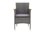 9-Piece Garden Dining Set and Cushions, Poly Rattan, Grey 05347REUG