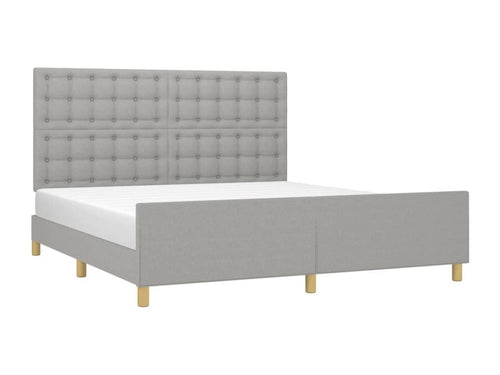 Bed frame with headboard, light grey, 160x200 cm, fabric, 85879CPPE