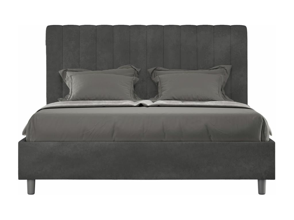 Delimoa 10687UIKS Upholstered Bed without Mattress 160x200 cm Grey Microfiber