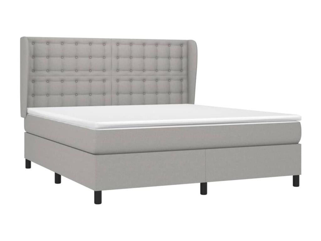 Delimoa bed base with light grey mattress 160x200cm Fabric 48550YFML