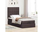 Ottoman bed frame with dark brown mattress 90x200 cm fabric 29471RZQA