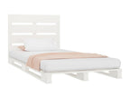 White bed frame 90x200 cm Solid pine wood 48342XRWX