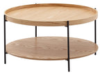 Coffee table 78x78x40 cm around the coffee table in wood and metal 52861BYNJ