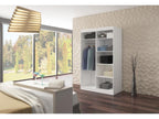Small white bedroom wardrobe with 2 sliding doors Benko 120cm 84017QWAC