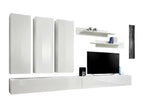 FLY E1 TV unit, glossy white finish - A modern and stylish wall-mounted unit for your living room. 79533RQLZ