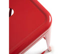 Artanzy 65cm stool in polished steel - Industrial and elegant design - Red 81698KCHP