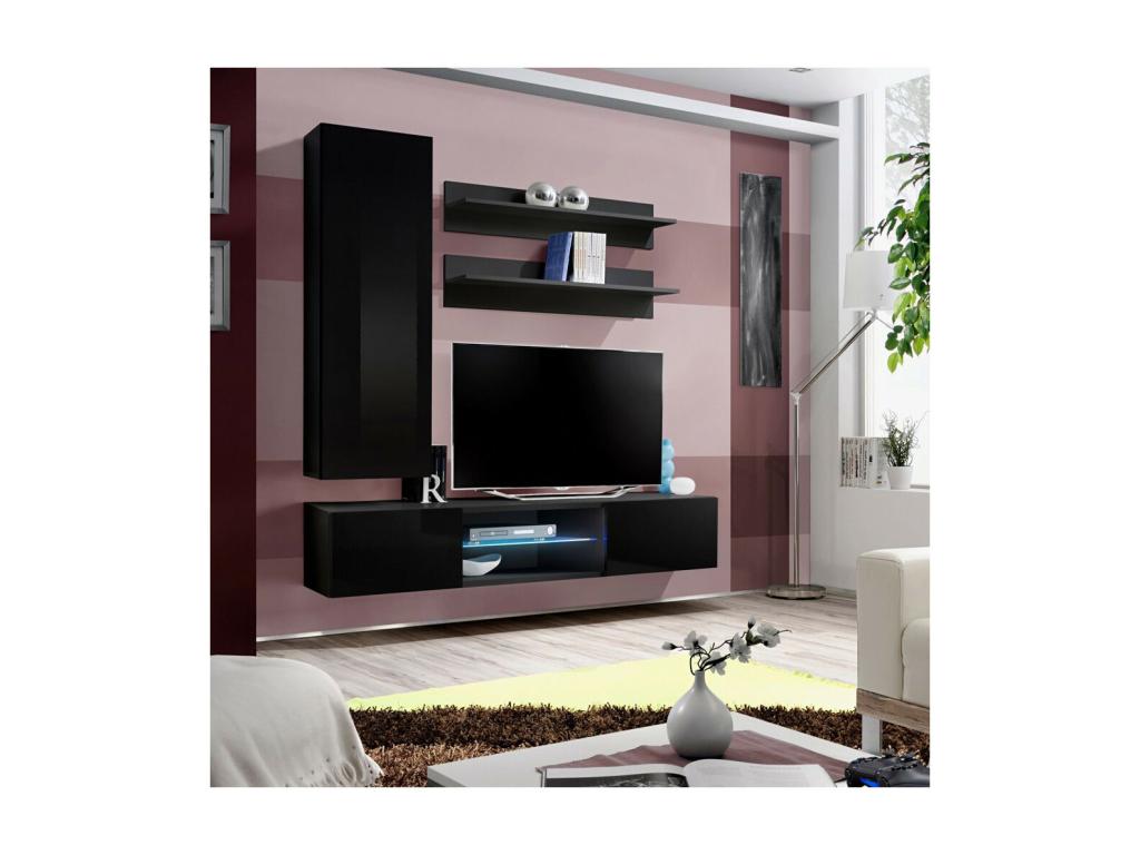 Delimoa 170cm Black Designer Wall-Mounted TV Unit 90602VMSG