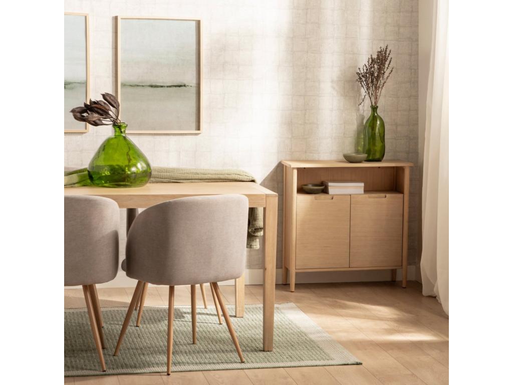 Natural wood entryway furniture 80x80 cm - Delimoa 93861PPRD