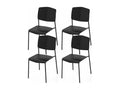 Dining chair, set of 4 stackable chairs, seat height 46 cm, black, 08675UOIK