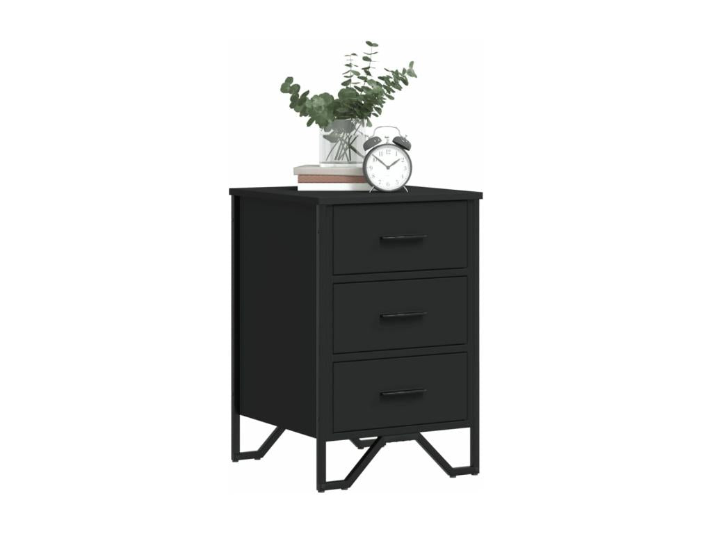 Black bedside table 40x41x60 cm engineered wood 79838IXQR