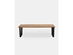 Pine wood and iron bench in aged and black finish, 140x45cm - Delimoa 89542YJOV