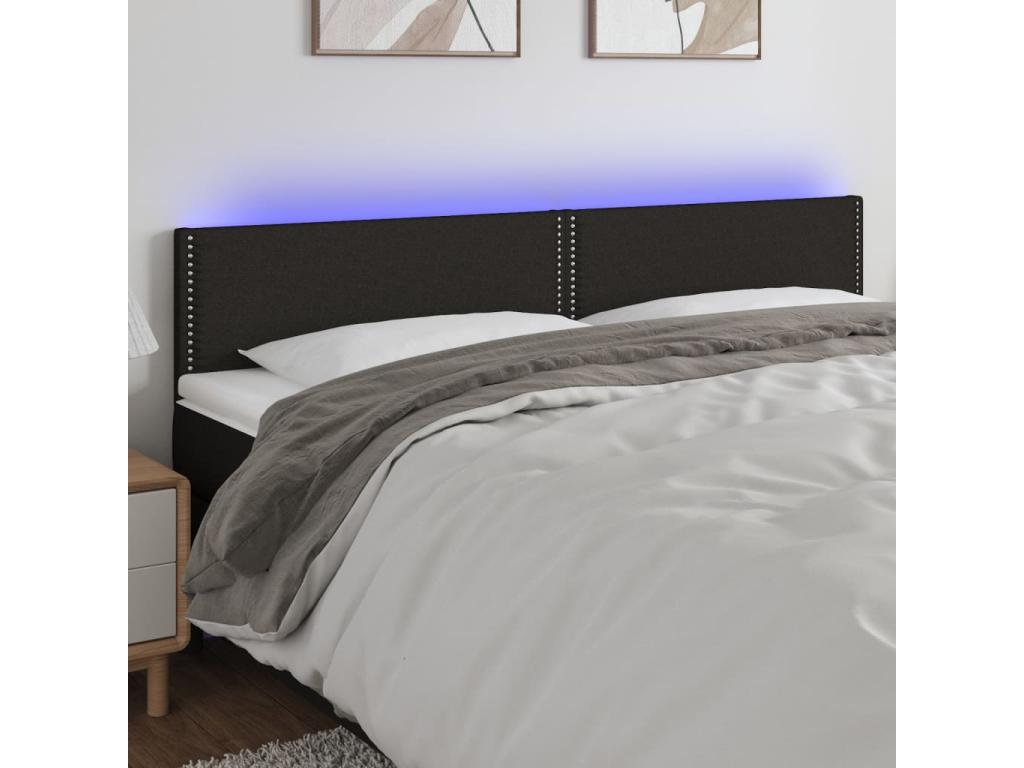 Black LED Headboard 180x5x78/88 cm Fabric 22495ZXAL