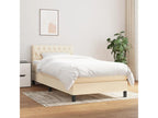 Upholstered bed base with mattress, Cream, 90x200 cm, Fabric 02764SZVN