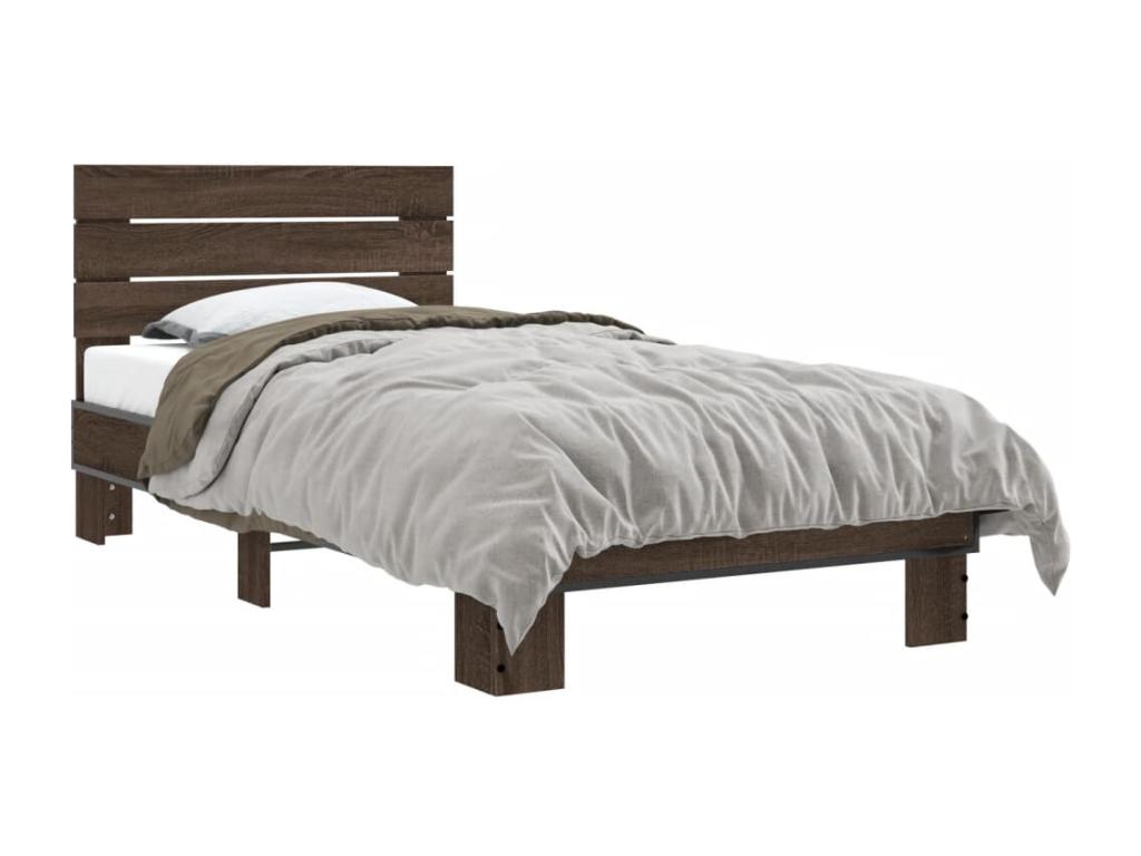 Bed frame without mattress, brown oak, 75x190 cm, 39225KBIE