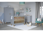 Complete bedroom set including a 60x120cm cot, chest of drawers and wardrobe by Delimoa - Grey 43693YGXK