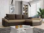 Delimoa 104 Corner Sofa, Light Brown, Sleeping Function, Bed Box, 240x140cm, 86518EZOU