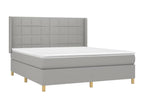 Delimoa bed base with mattress, light grey, 180x200cm, fabric, 23090FVNT