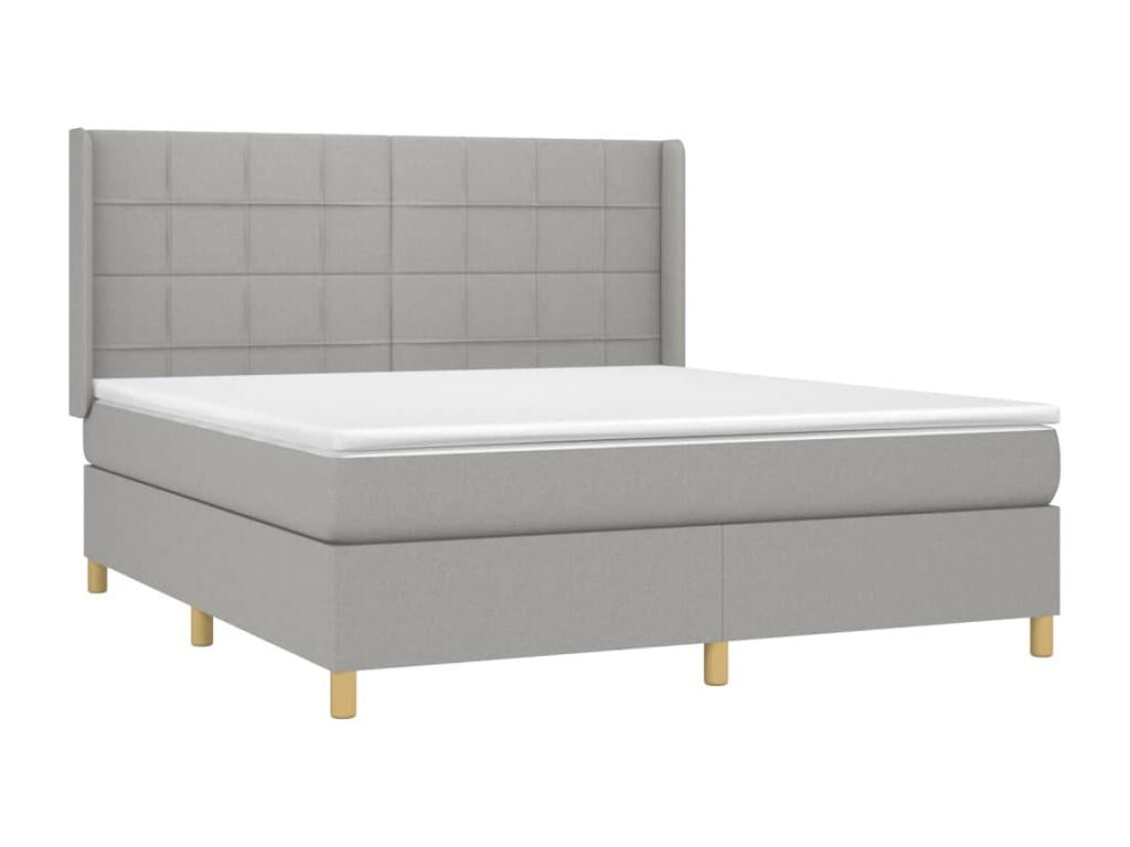 Delimoa bed base with mattress, light grey, 180x200cm, fabric, 23090FVNT