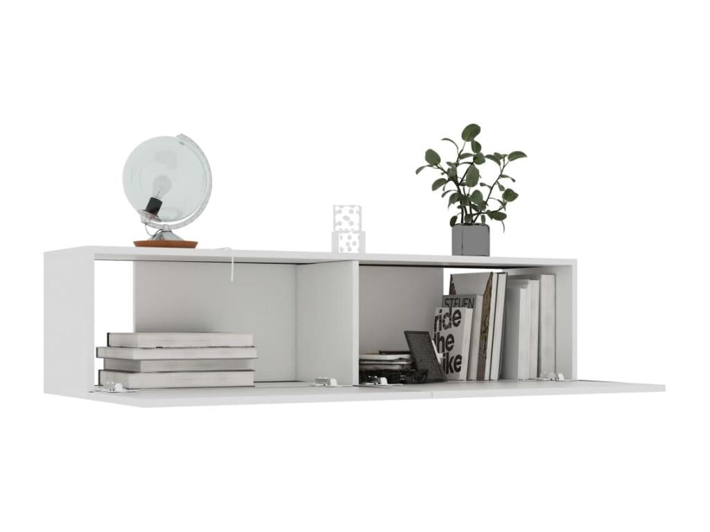 White TV stand 120x30x30 cm Chipboard 67733LLMA