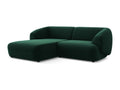 2.5-seater modular left-hand corner sofa in velvet - bottle green - Delimoa 82063QMPJ